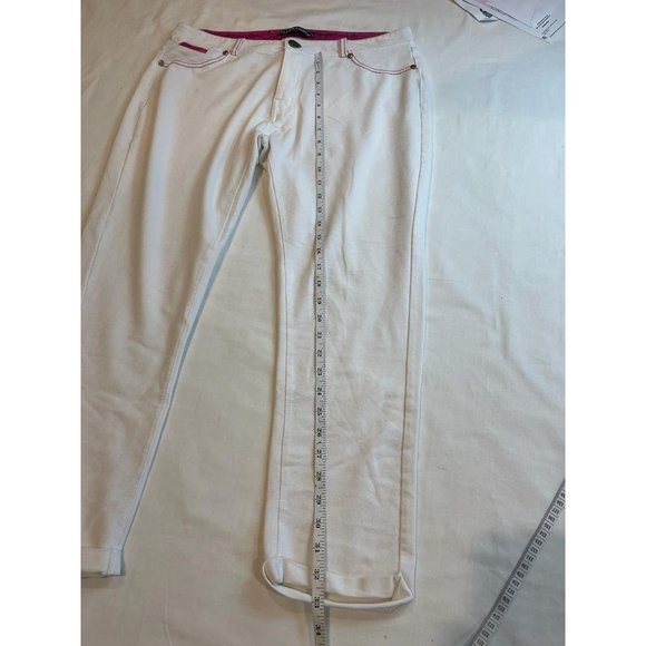 Clear X Rock Womens Jeans Wide Leg Flat Front Mid Rise Cotton White Size 2X - Picture 8 of 10